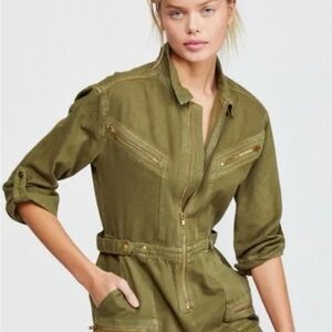 Free People Olive Green Utility Jacket
